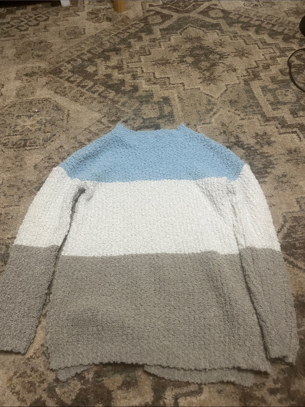 Amazon Colorblock Crewneck Sweater - Blue, White & Gray